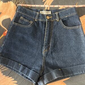 NWOT American Apparel High Waist Dark Denim Vintage style shorts 25W